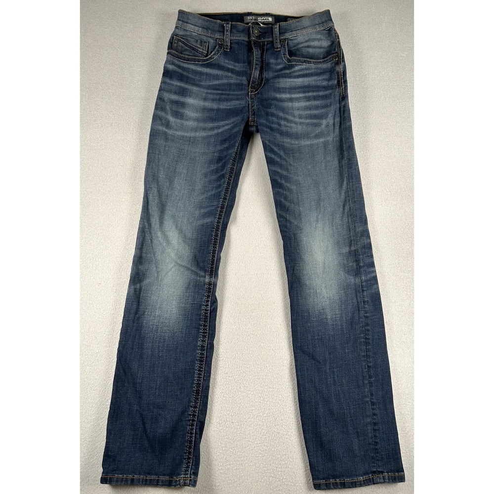 BKE Buckle Jake Bootleg Jeans Mens 30x33 Distressed Medium Wash Denim